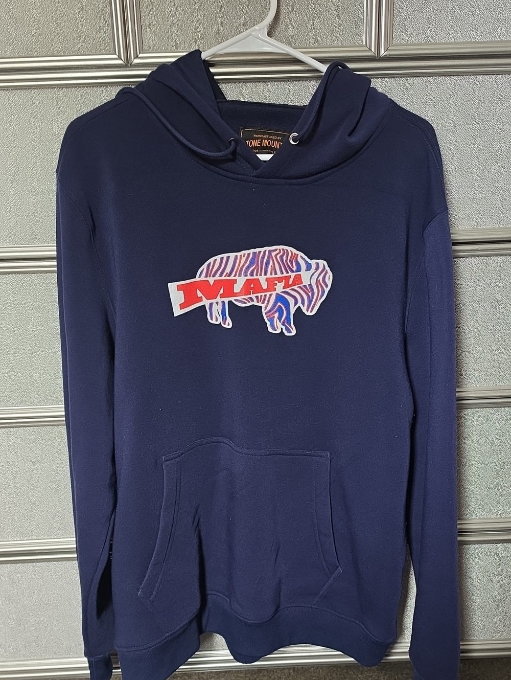 Stone Mountain Accessories Navy Hoodie with Red & Multicolor Buffalo Graphic